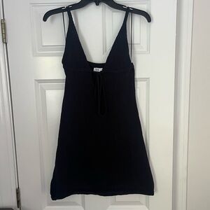 Zara Navy Crotchet Dress